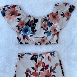 CHERRY MELLOW / MADE IN USA / 2 PIECE HI-WAIST JUMPSUIT PANT & TOP - SIZE MEDIUM